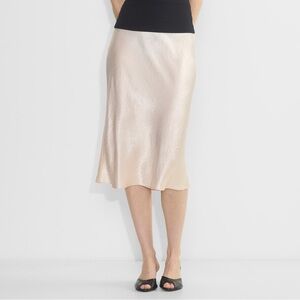 Babaton Cream Satin Midi Skirt